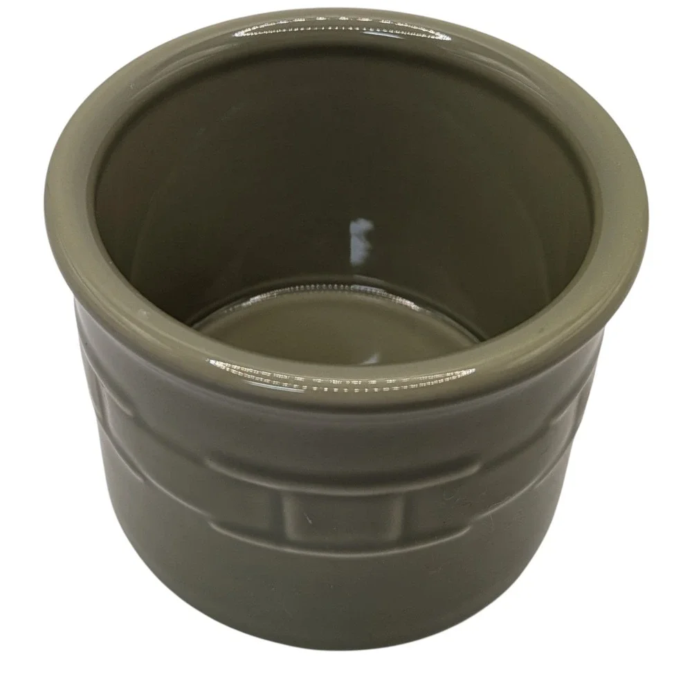 Longaberger‎ Pottery Crock One Pint Woven Traditions Green Textured USA No Lid